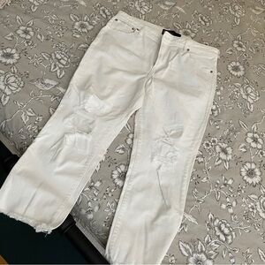 White distressed cropped Gap Jean